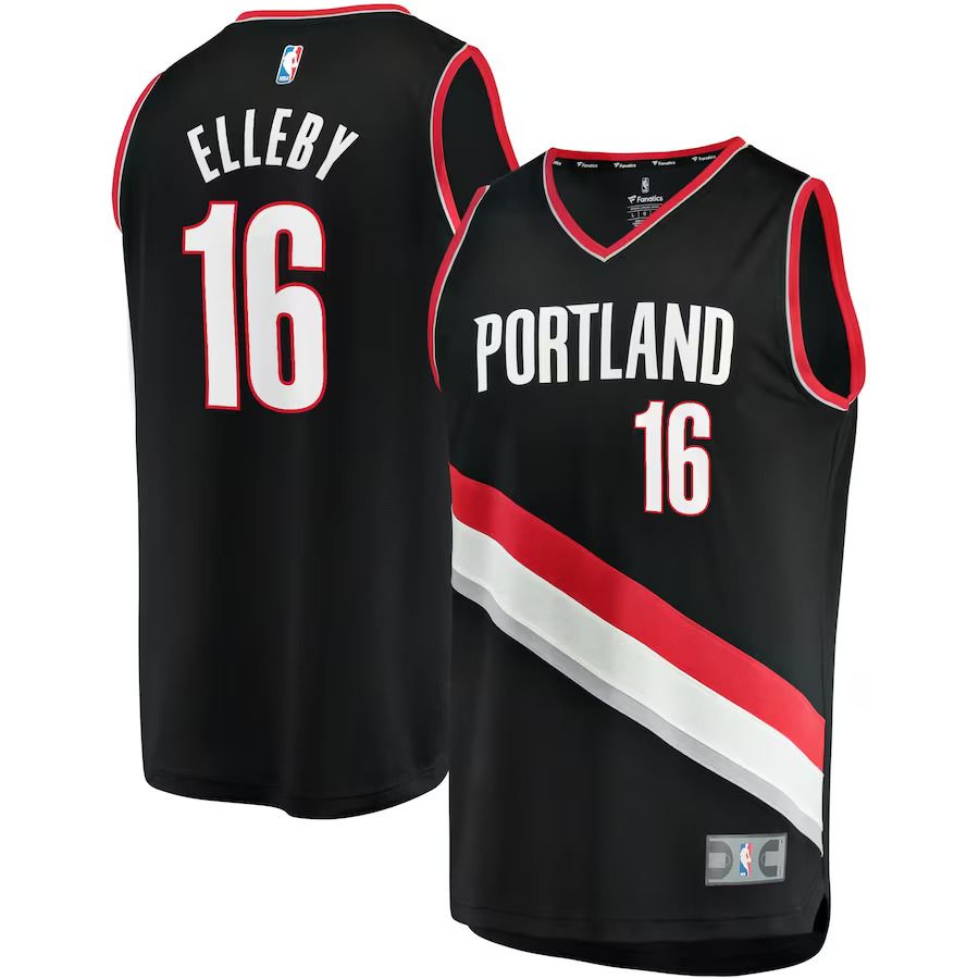 Men Portland Trail Blazers #16 CJ Elleby Fanatics Branded Black Icon Edition Fast Break Replica NBA Jersey->customized nba jersey->Custom Jersey